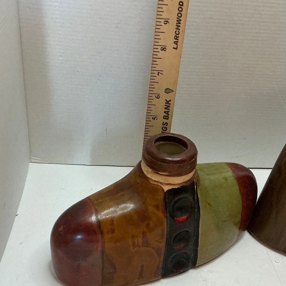 Vintage Ceramic Vase Set Brutalist Earth Tone Pottery Decor OS